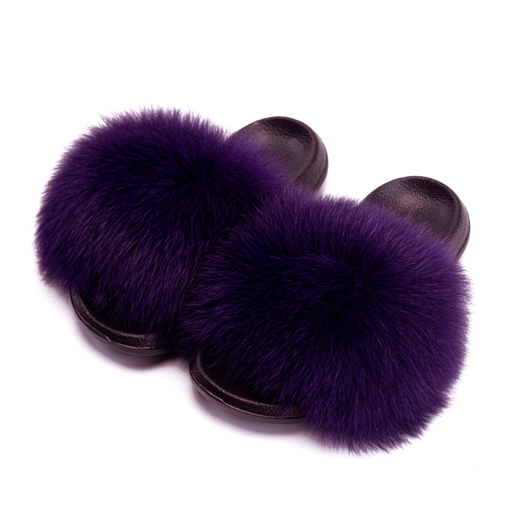 Purple discount fluffy slippers